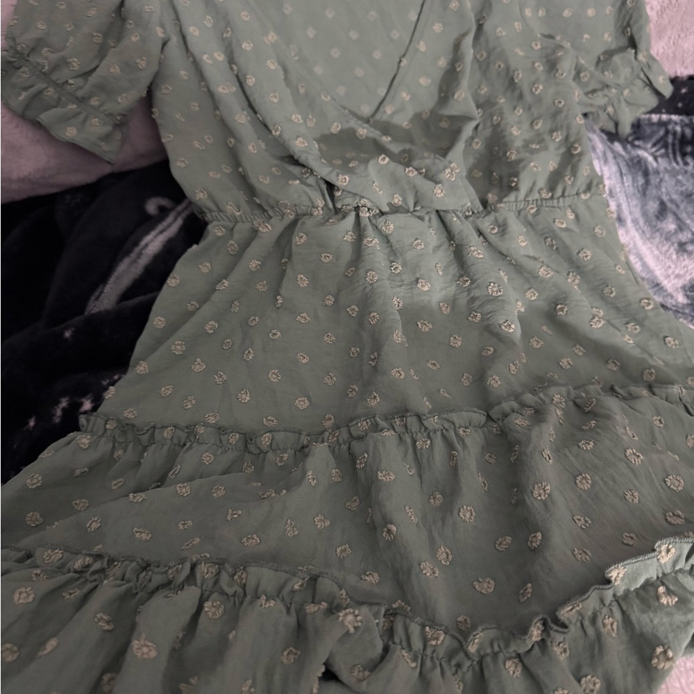 Elegant Green Floral Dress